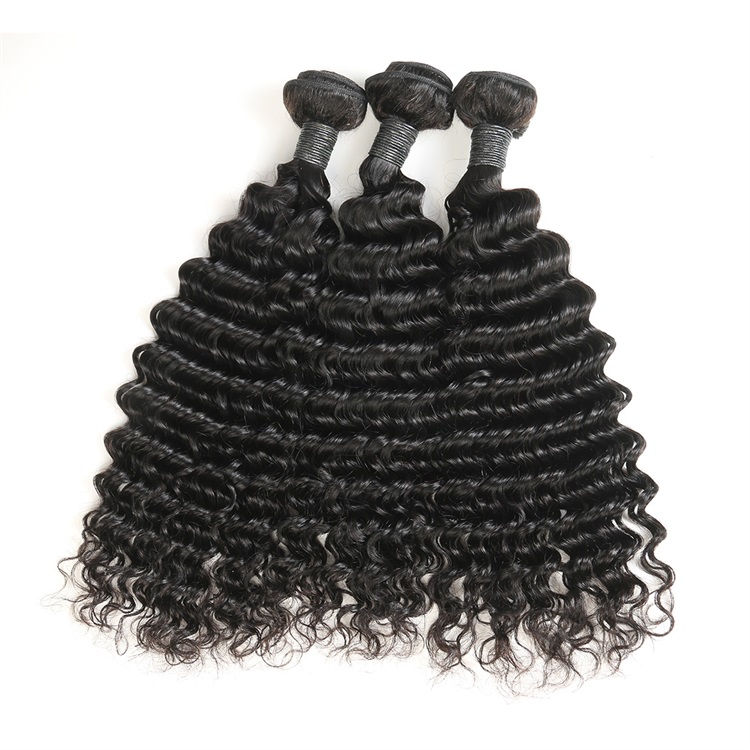 black deep wave human hair 3 bundles 1
