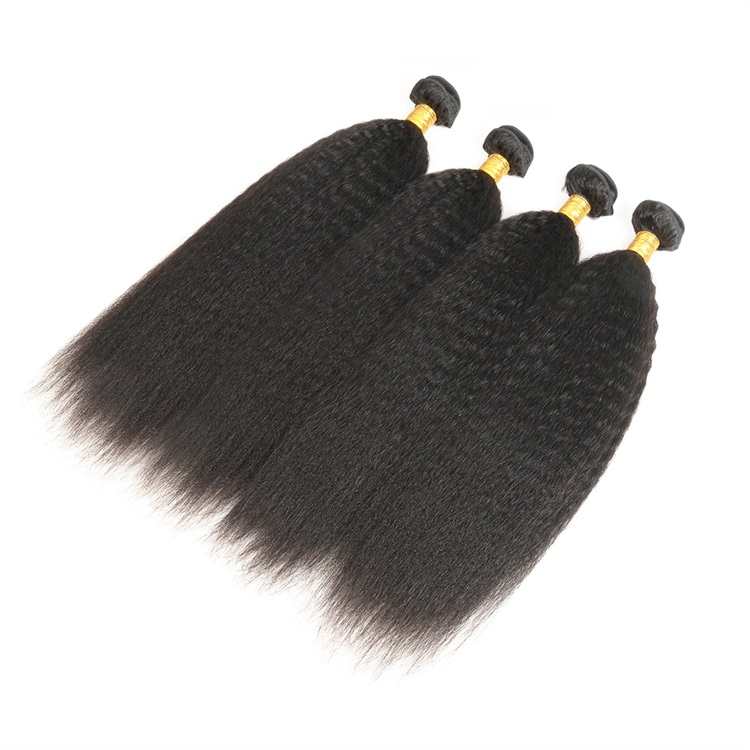 black kinky straight human hair 4 bundles 1