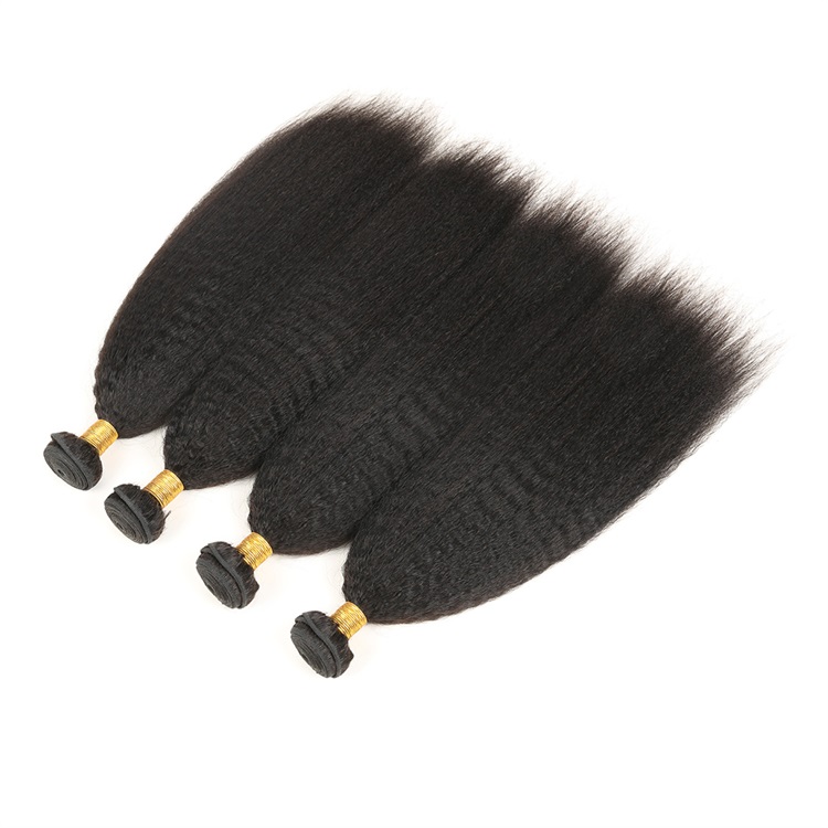 black kinky straight human hair 4 bundles 5