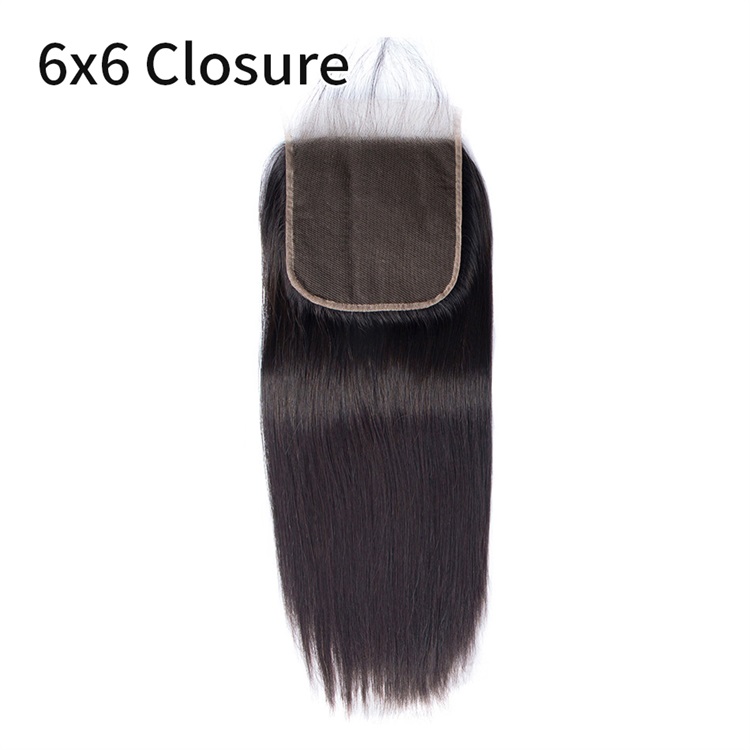 transparent hd lace closure stright 6x6 free part lace closure 100% unprocessed human hair natural color1b 1