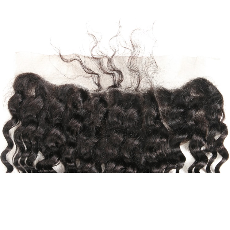 13x4 pre plucked lace frontal deep wave with baby hair brazilian virgin human hair frontal 1b 5