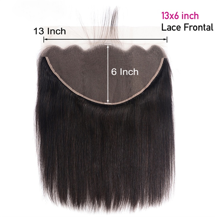 13x6 pre plucked lace frontal straight with baby hair brazilian virgin human hair frontal 1b 2