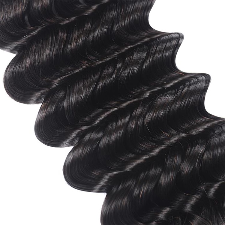 black double drawn deep wave human hair bundles 3