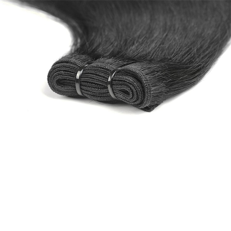 black double drawn straight human hair bundles 2