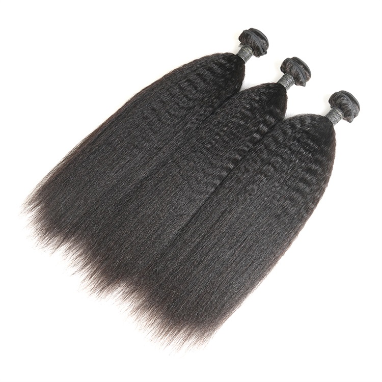 black kinky straight human hair 3 bundles 2
