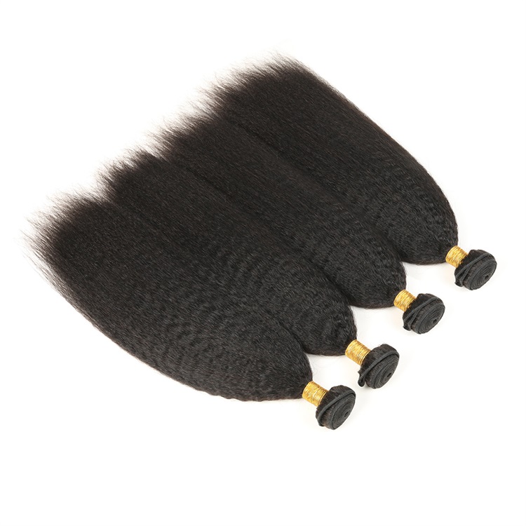 black kinky straight human hair 4 bundles 4