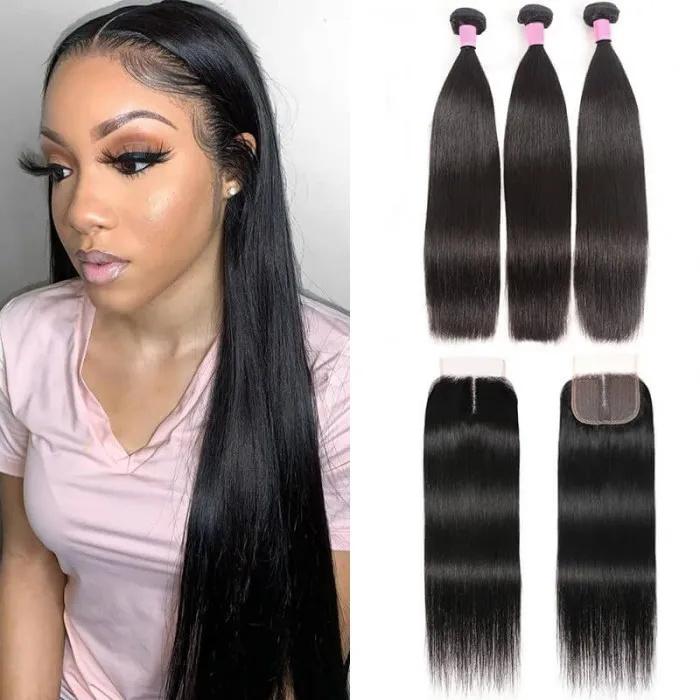 T Part Pre Plucked Lace Frontal Straight Brazilian Virgin Human Hair Frontal 1b#
