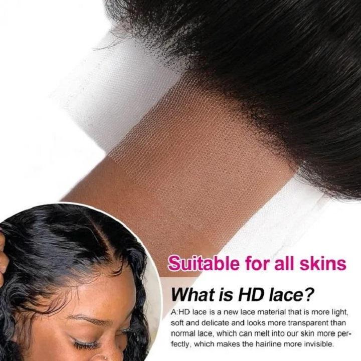 transparent hd lace closure stright 5x5 free part lace closure 100% unprocessed human hair natural color1b 4
