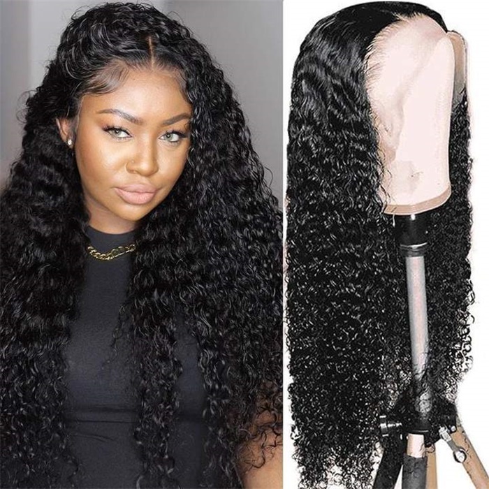 13x4 high quality jerry curly lace front human hair wigs 2