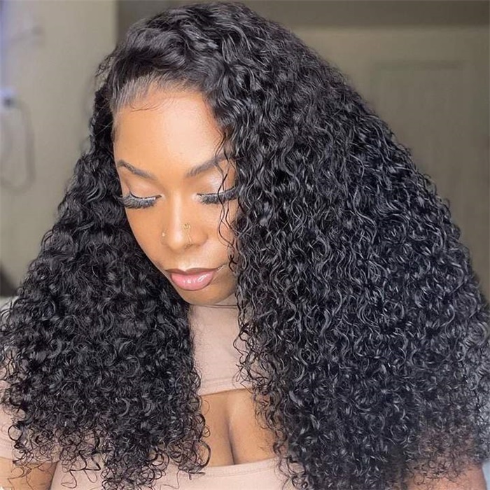 13x4 high quality jerry curly lace front human hair wigs 4