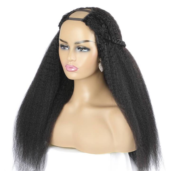 180% density kinky straight u part wigs brazilian virgin human hair wigs 2