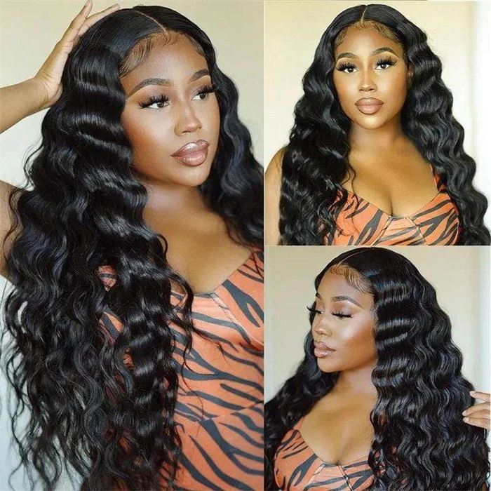 2021 most popular crimp loose deep wave lace front human hair wigs 6