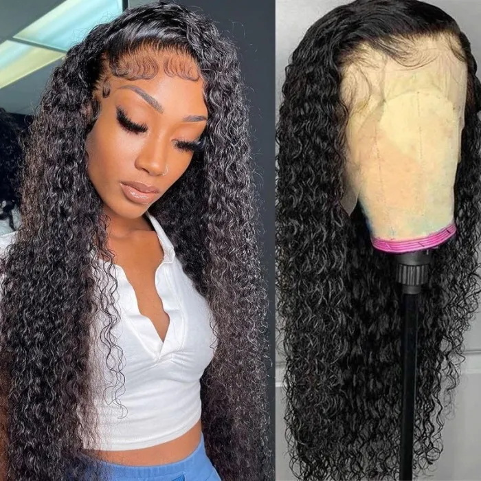 24-40inch long curly 13x4 lace frontal human hair wigs 4