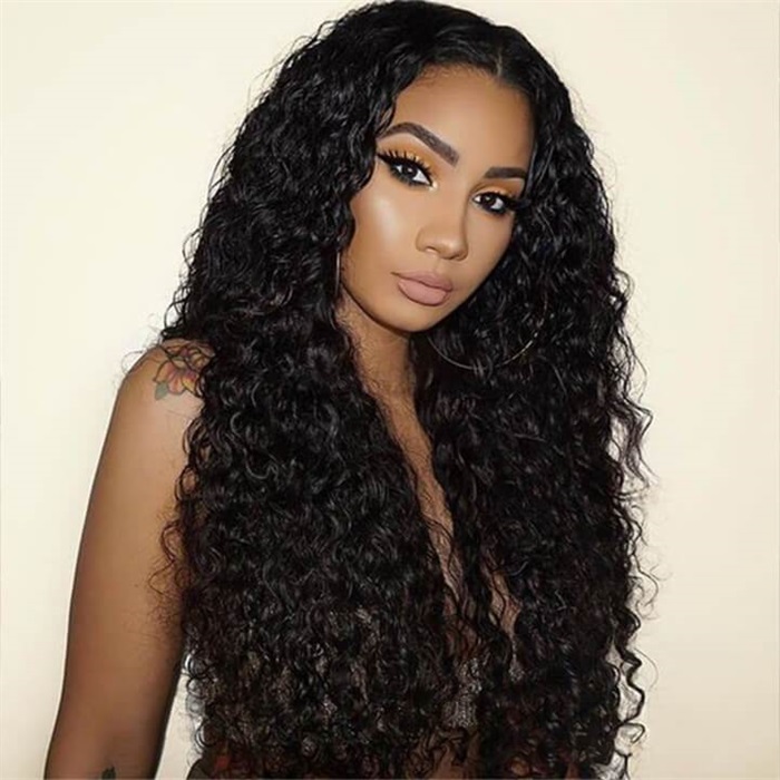 250% Density Curly Brazilian Lace Frontal Human Hair Wigs