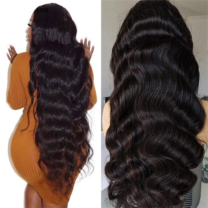 30-40 inch affordable lace closure wigs body wave lace front human hair wigs 1