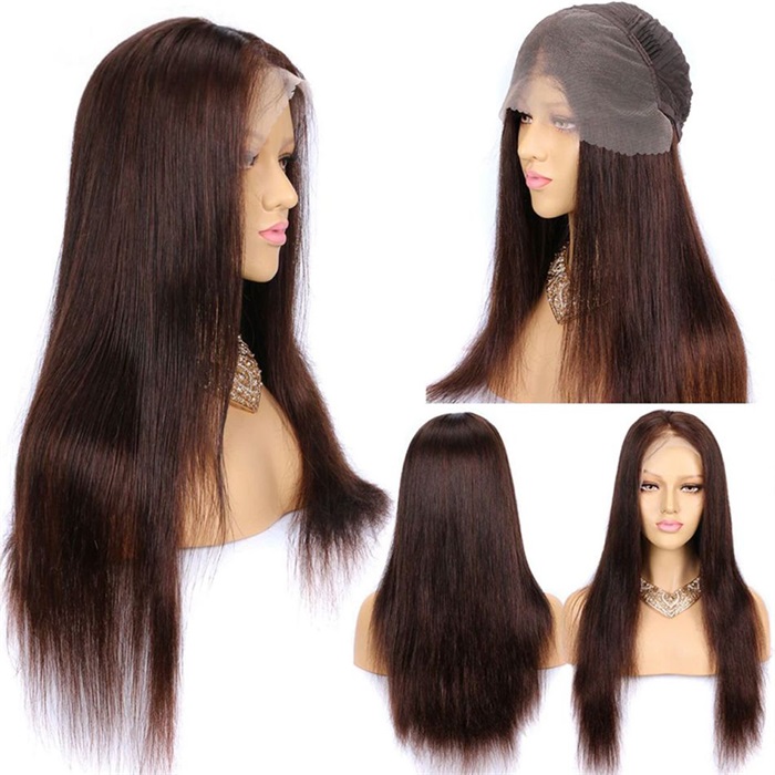 4 chocolate brown lace front wigs straight closure wigs 4