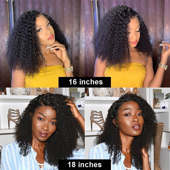 4x4 kinky curly lace closure human hair wigs pre plucked with baby hair 6