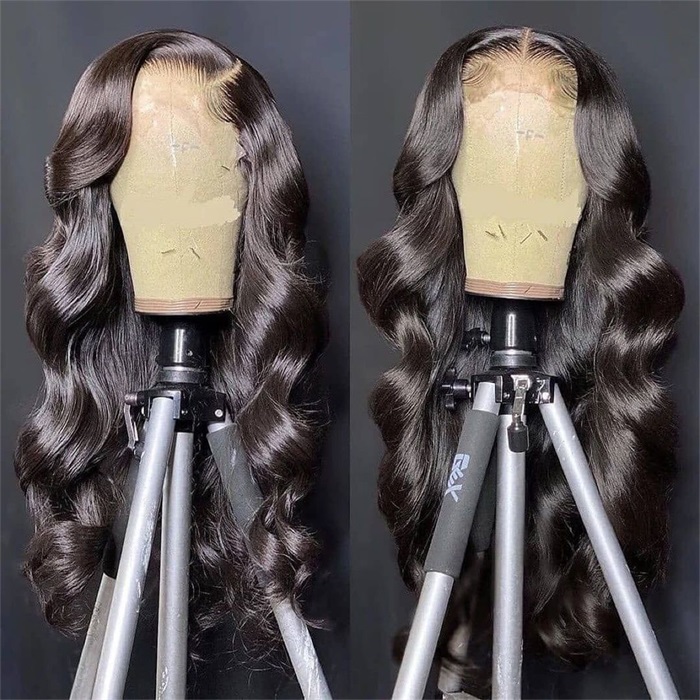 affordable 360 lace body wave pre plucked human hair wigs 2