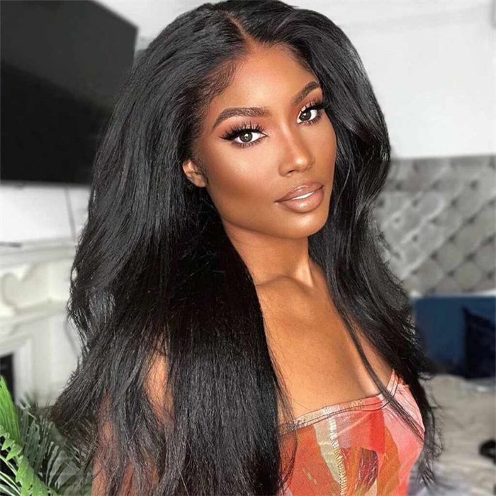 Affordable 360 Lace Kinky Straight Pre plucked Human Hair Wigs