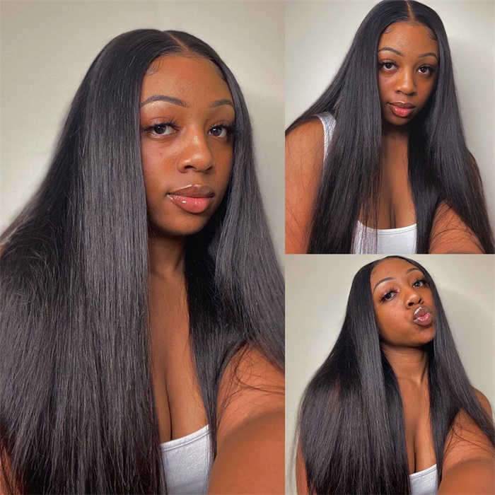 Affordable 360 Lace Straight Pre plucked Human Hair Wigs