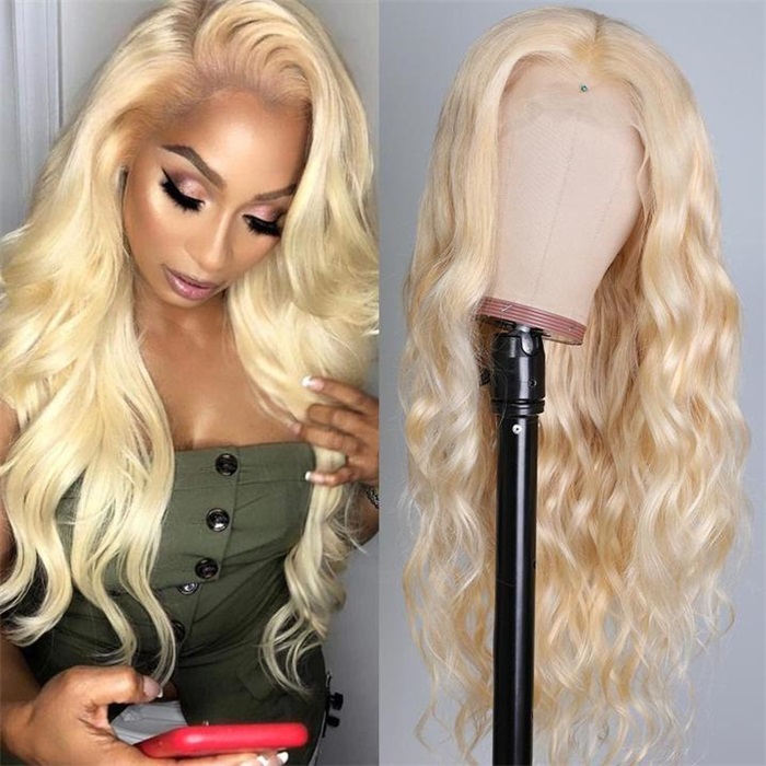 affordable 613 blonde body wave 360 lace wig pre plucked human hair wigs 1