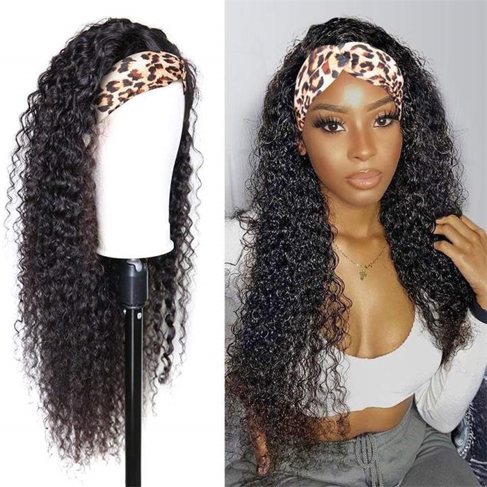 affordable headband curly pre plucked human hair wigs 2