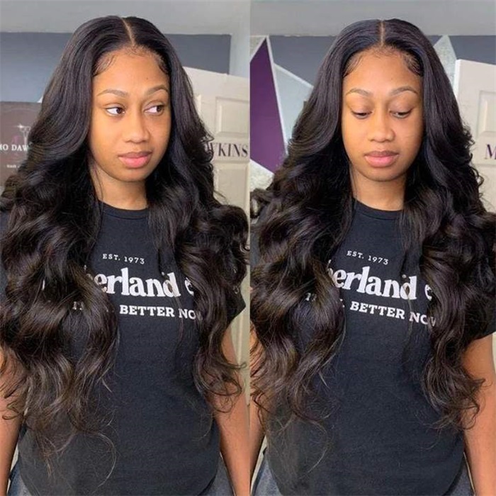 affordable loose deep wave 4x4 lace wigs natural black color pre-plucked human hair wigs with baby hair natural color 4