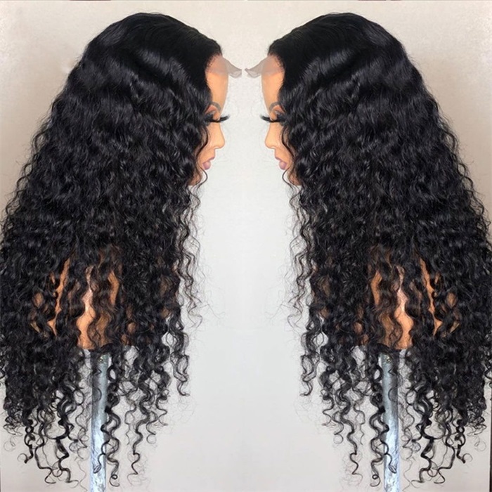 affordable loose deep wave lace wig pre plucked human hair closure wigs 1
