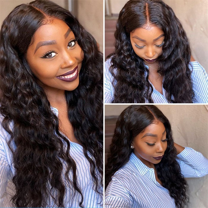 affordable loose deep wave 5x5 lace wig pre plucked human hair closure wigs 2