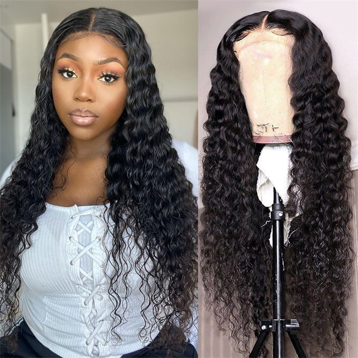 Affordable Loose Deep Wave Lace Wig Pre plucked Human Hair Closure Wigs