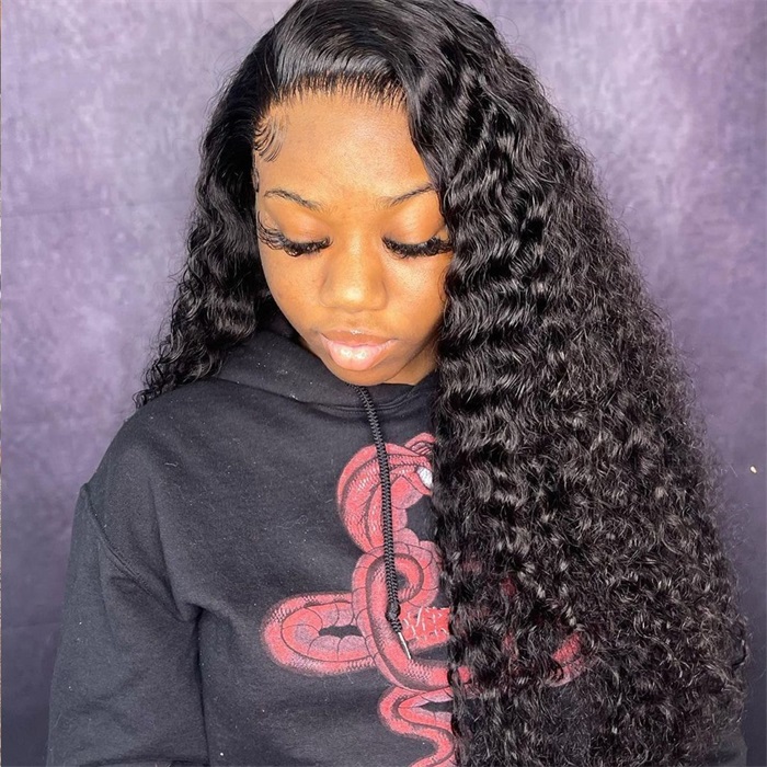 deep wave human hair 13x4 frontal lace wigs 2