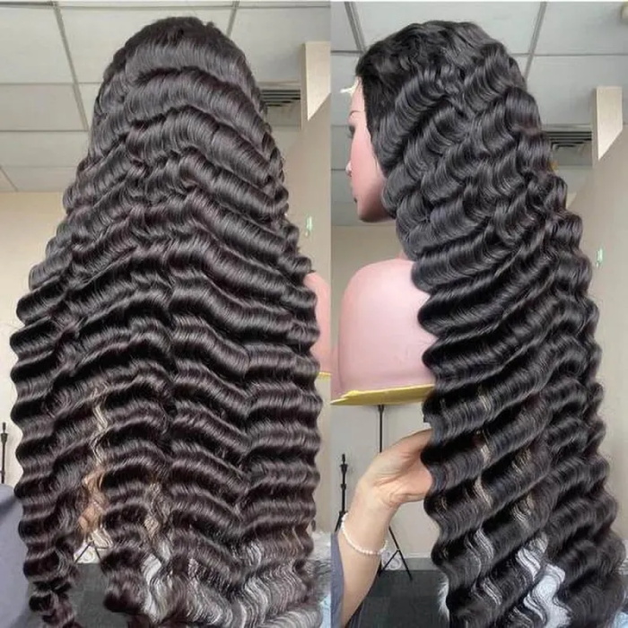 invisible hd lace frontal wigs skin melted loose deep wave wigs 1