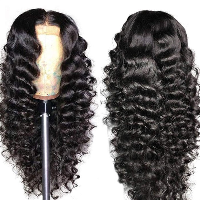 loose wave 13x4 lace front wigs brazilian virgin human hair 1b 2