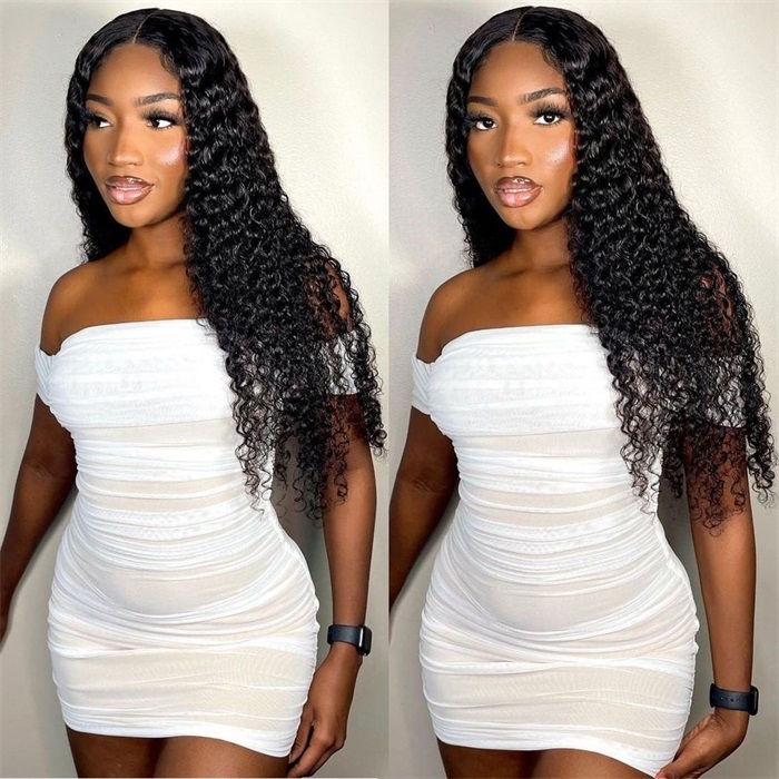 lsybeauty wholesale transparent lace closure wig 5x5 curly closure wigs 1
