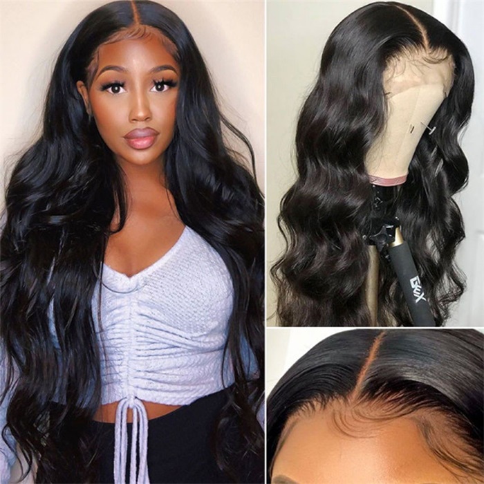 pre plucked 5x5 virgin hair body wave lace closure wigs match all skin color 2