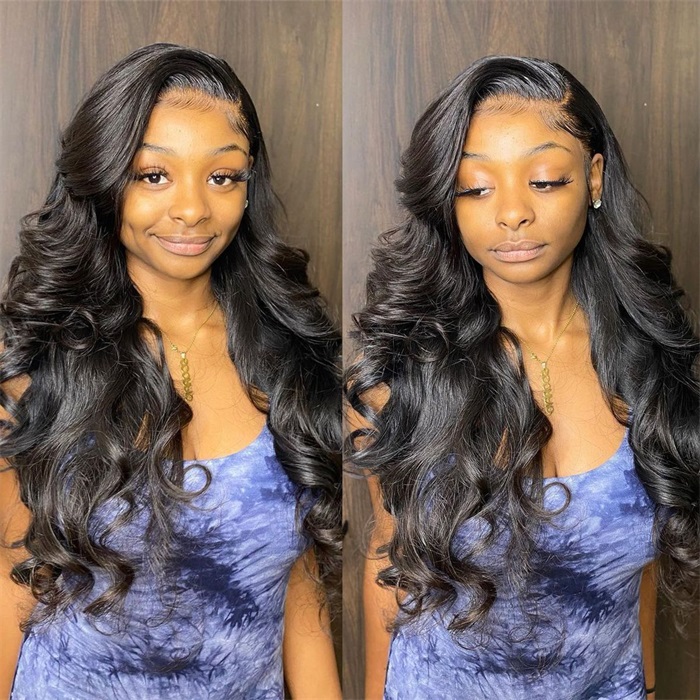 pre plucked 5x5 virgin hair body wave lace closure wigs match all skin color 4
