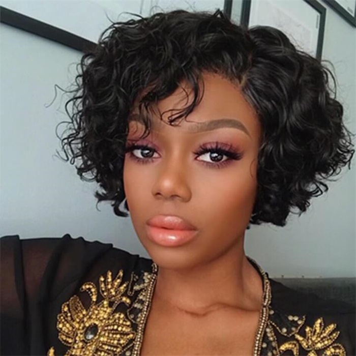 short curly pixie cut wigs lace front wigs 6