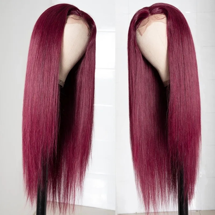 silk top 99j burgundy lace front wigs closure wigs wholesale 2