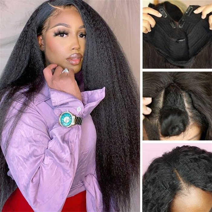 thin v part wigs kinky straight beginner friendly upgraded v part wigs meet real scalp no leave out 4