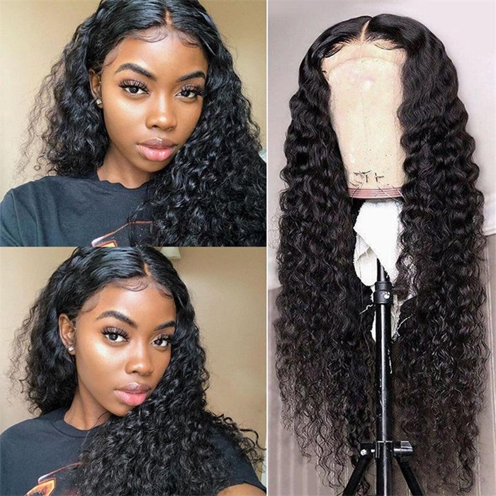 transparent full lace water wave human hair wigs 2