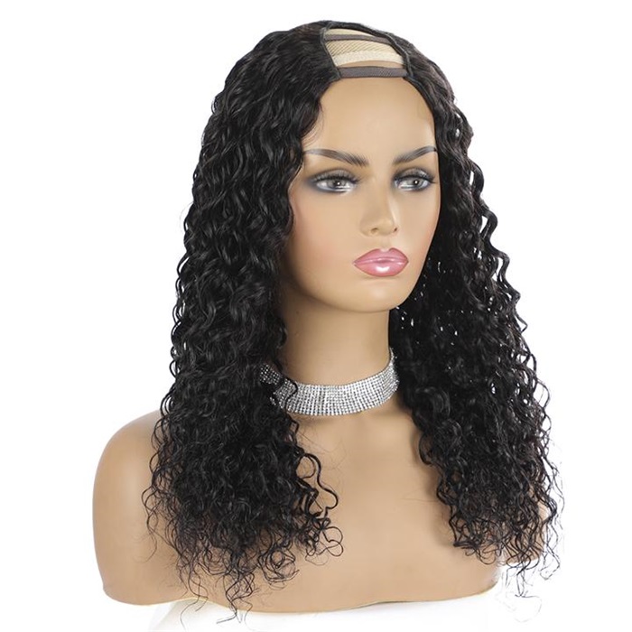 u part curly wig glueless brazilian virgin human hair wigs with clips 2