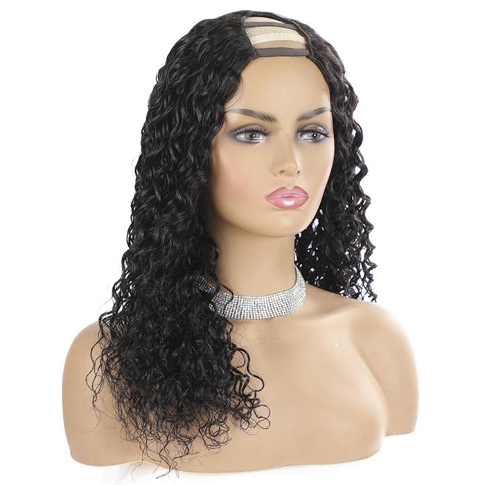 u part curly wig glueless brazilian virgin human hair wigs with clips 4