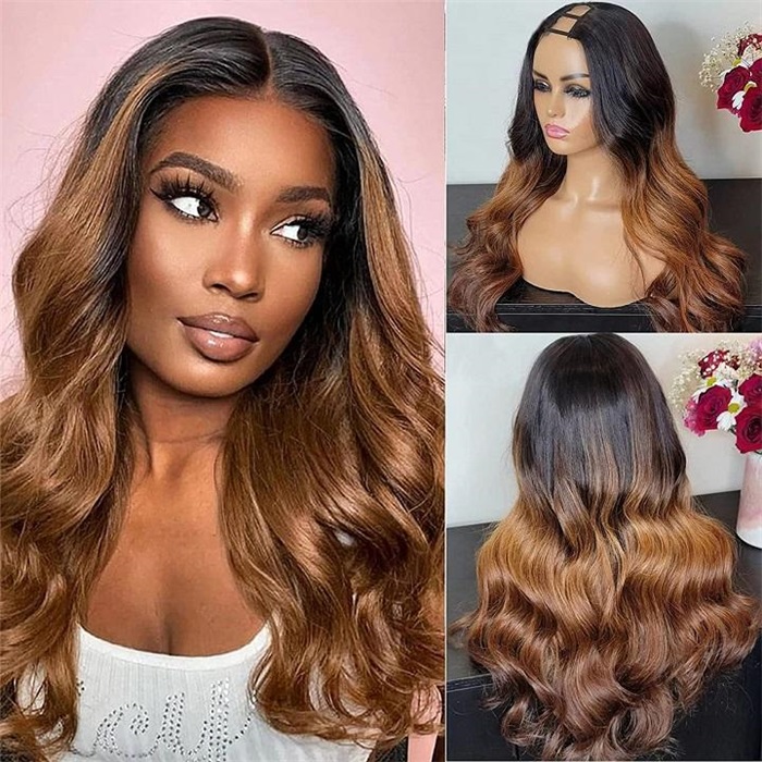 u part ombre body human hair wig easy to install 3