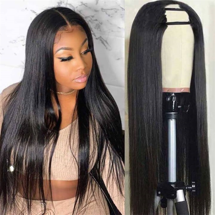u part straight human hair wig easy to install 3